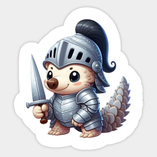 Cute Pangolin Knight Sticker